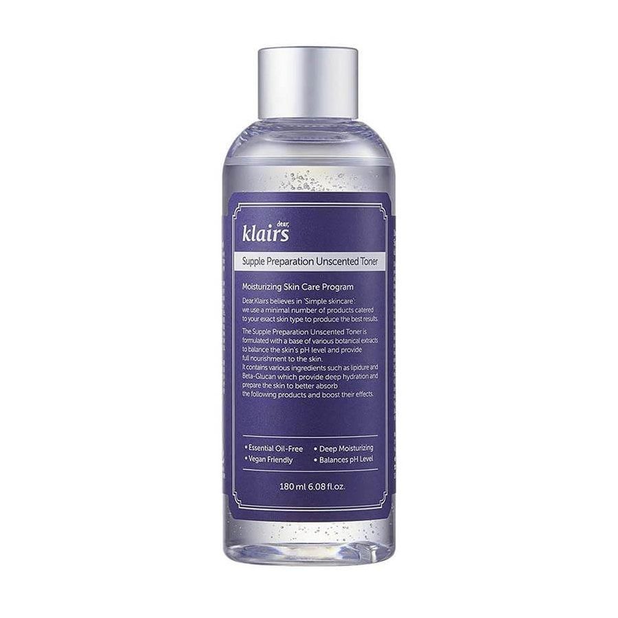 Nước Hoa Hồng Dưỡng Ẩm Không Mùi Klairs Supple Preparation Unscented Toner 180ml