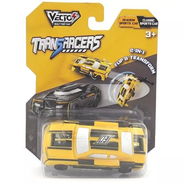 Đồ Chơi Siêu Xe Vàng Biến Hình Siêu Xe Đen Vecto Transracers VN463875B-5