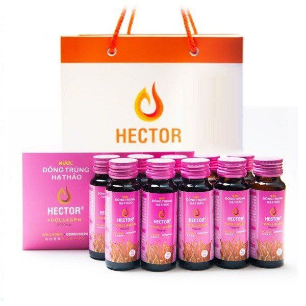 Nước Đông Trùng Hạ Thảo Hector Collagen Hộp 10 Chai x 50ml