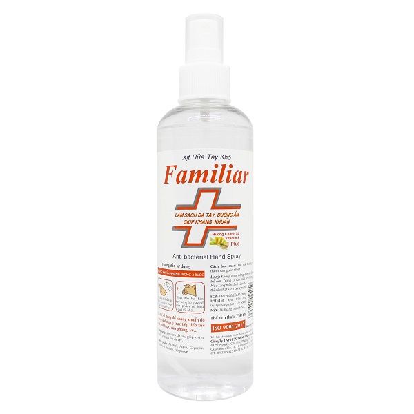 Xịt Rửa Tay Khô Kháng Khuẩn Familiar Hương Chanh Sả 250ml (Store 5704)