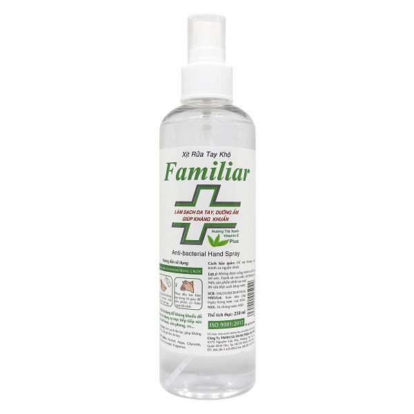 Xịt Rửa Tay Khô Kháng Khuẩn Familiar Hương Trà Xanh 250ml (Store 5703)