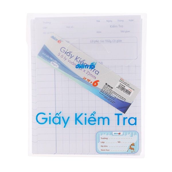 Giấy Kiểm Tra Thiên Long TP-GKT 08 5 Ô Ly Vuông 2x2