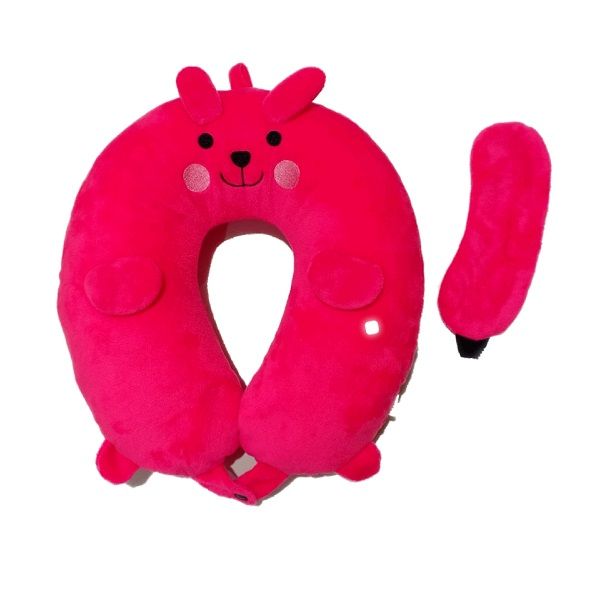 Gối Cổ Rabbit Kèm Bịt Mắt Màu Hồng Hunet