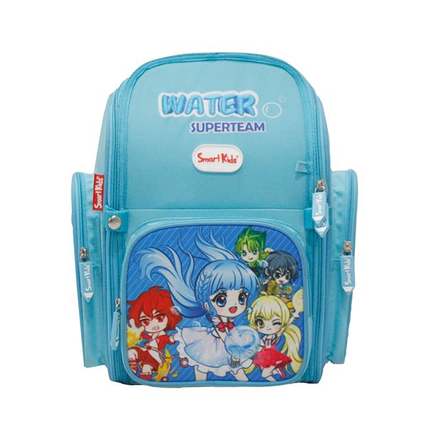 Balo Chống Gù SmartKids Super Team-Water B-011 Xanh Nhạt