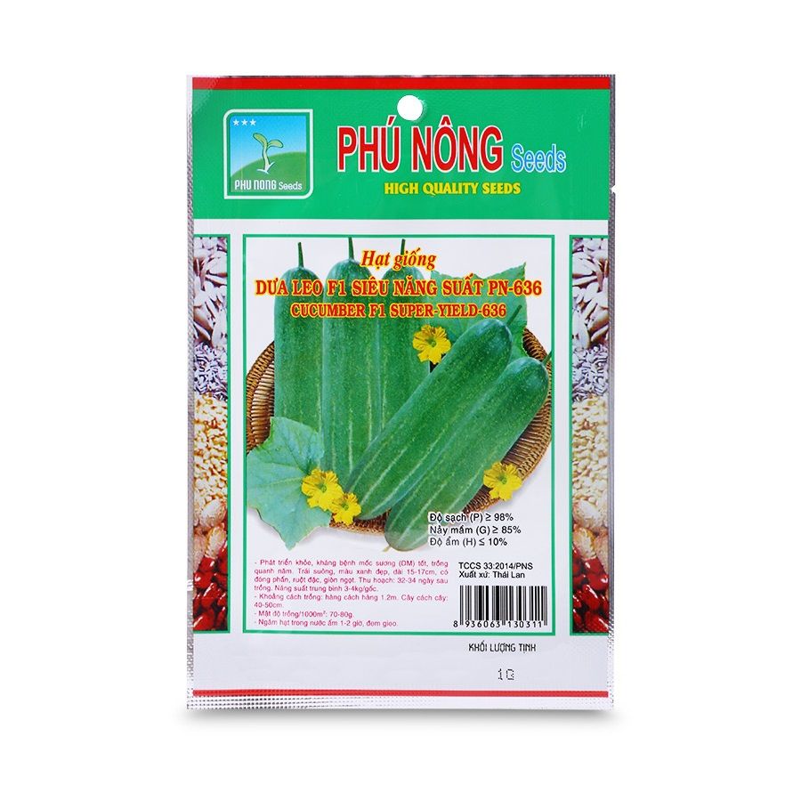 Hạt Giống Dưa Leo F1 Siêu Năng Suất PN-636 - 1g