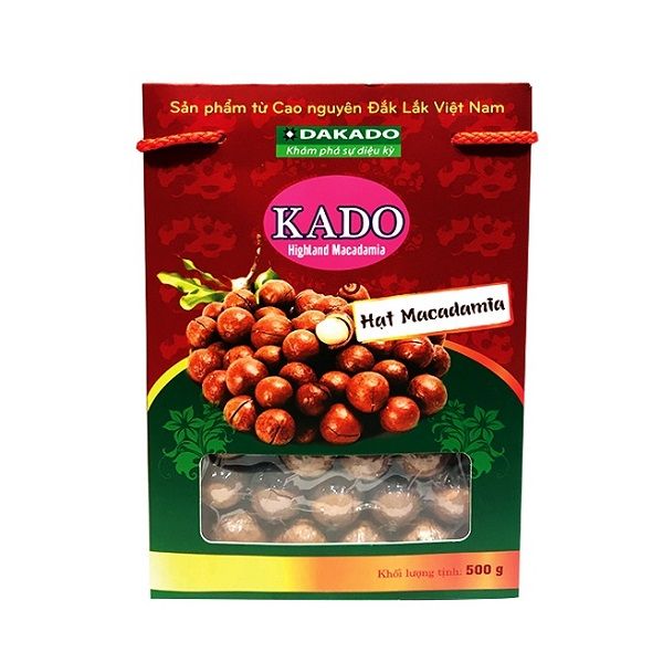 Hạt Macadamia Rang Tách Nứt Kado Hộp Giấy 500g