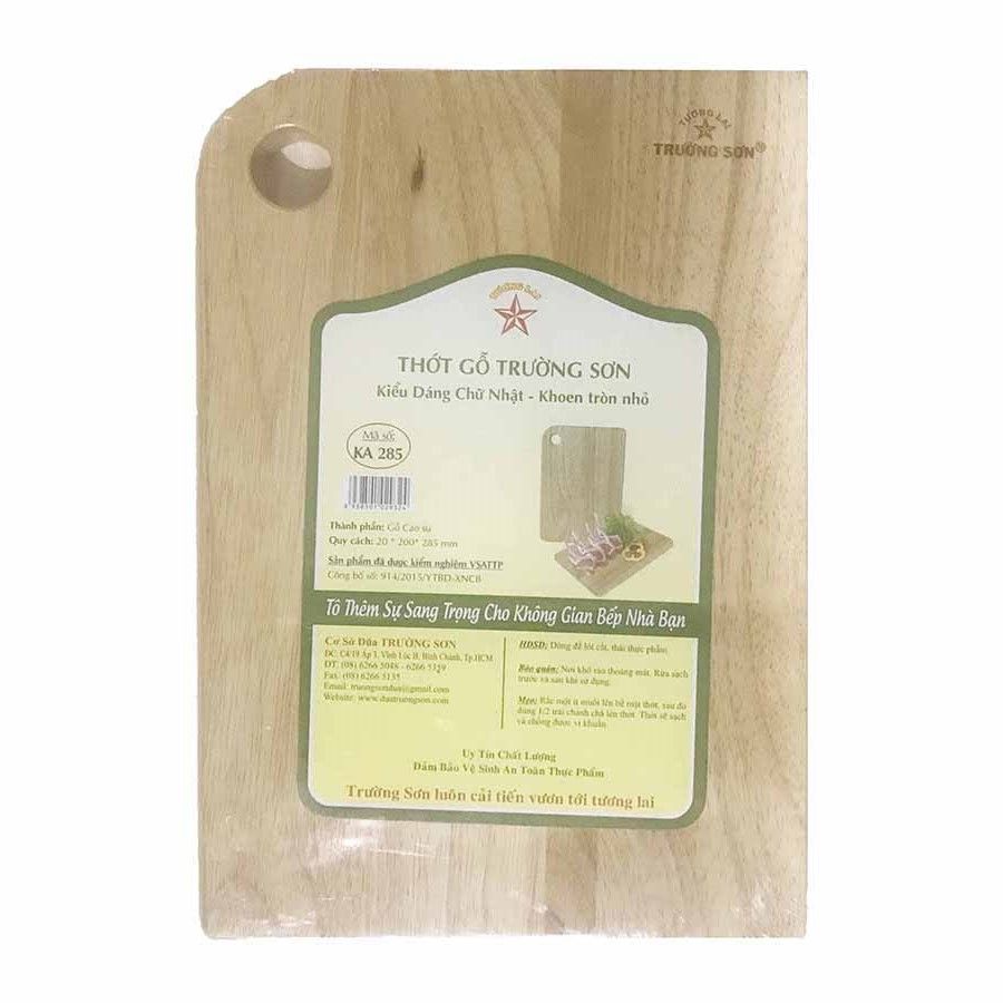 Thớt Gỗ Cao Su Khoen Tròn Nhỏ KA285 (20 x 200 x 285mm)