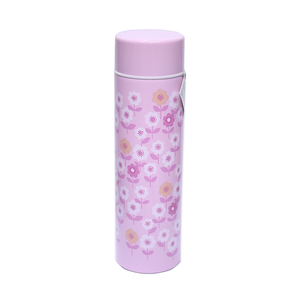 Bình Nước Topvalu 480ML- Hồng Họa Tiết Hoa