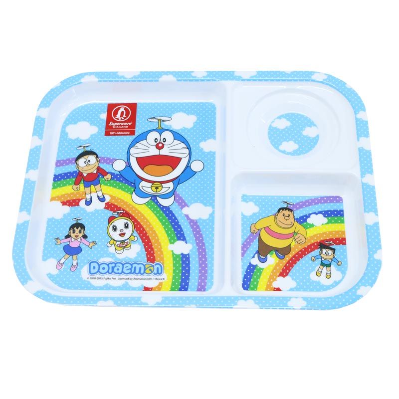 KHAY 3 NGĂN 10.5 INCH (26 CM) DORAEMON RAINBOW