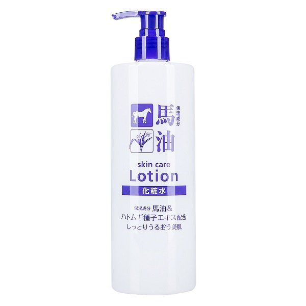 Nước Hoa Hồng Hatomugi Ý Dĩ & Dầu Ngựa Dưỡng Ẩm Cosme Station Horse Oil & Hatomugi Lotion 500ml