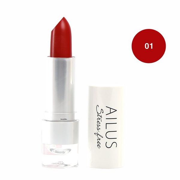 Son Lì Mịn Môi Naris Ailus Stress Free Lipstick #01 Be Strong - Đỏ Thuần 4g