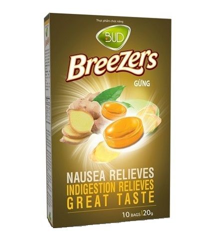 Kẹo Bud Breezers Vị Gừng - Hộp 10 Gói (20g)