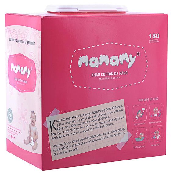 Khăn Vải Khô Không Dệt Đa Năng Mamamy 180 Tờ