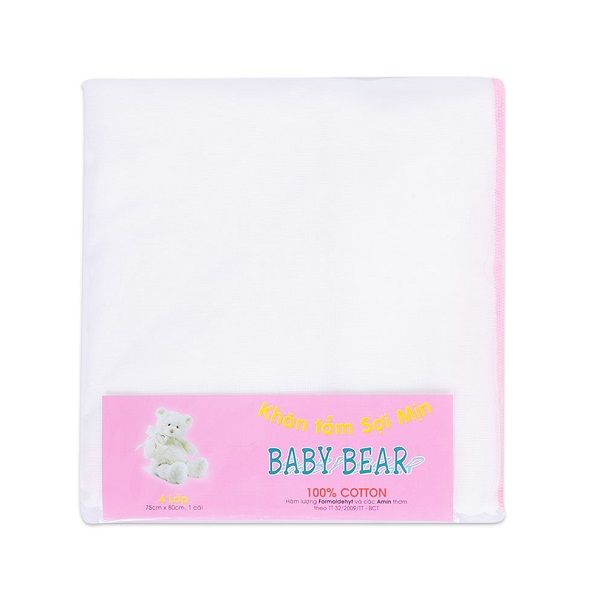 Khăn Tắm Sợi Mịn Baby Bear 4 Lớp 1 Cái 75 x 80 cm (Giao Màu Ngẫu Nhiên)