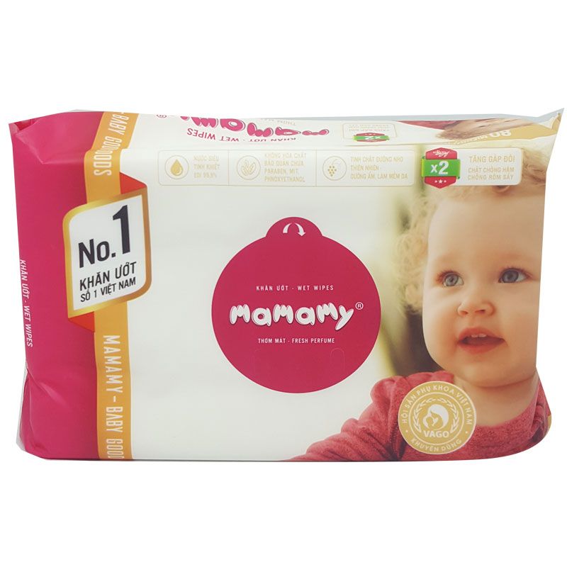 Khăn Ướt Mamamy Bổ Sung Có Mùi Gói 80 Tờ
