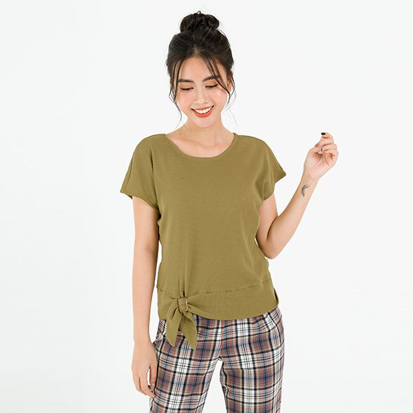 Áo Cotton Tay Liền Màu Xanh Rêu 05 Lamer L61R20H023-S4405