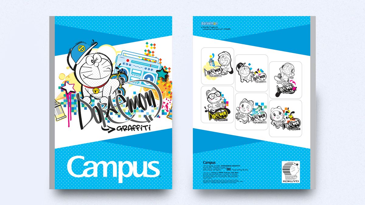 Vở Kẻ Ngang Campus Doraemon Graffity 120 Trang NB-BDGF120