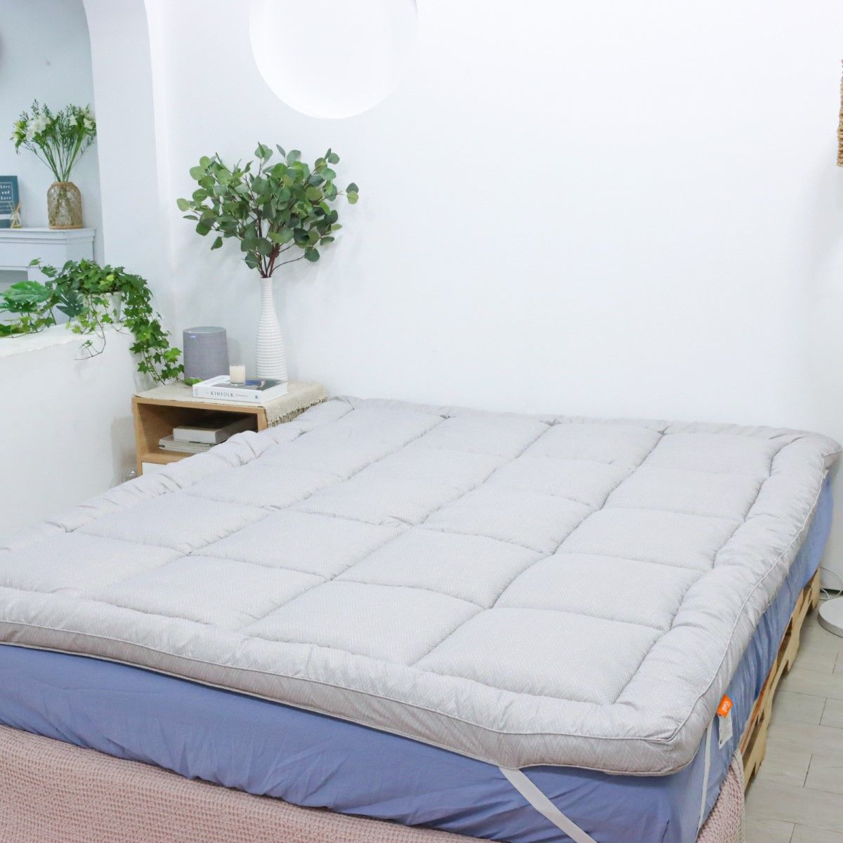 Tấm Topper Edelin 160x200cm LM023B - Xám Sọc