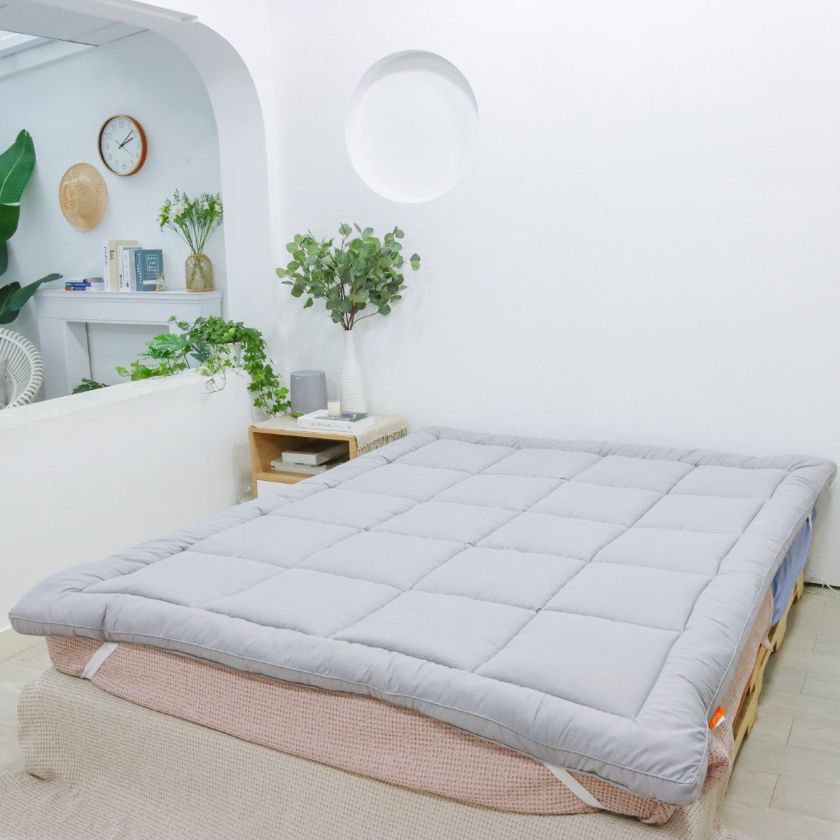 Tấm Topper Edelin 160x200cm LM026B - Xám Trơn