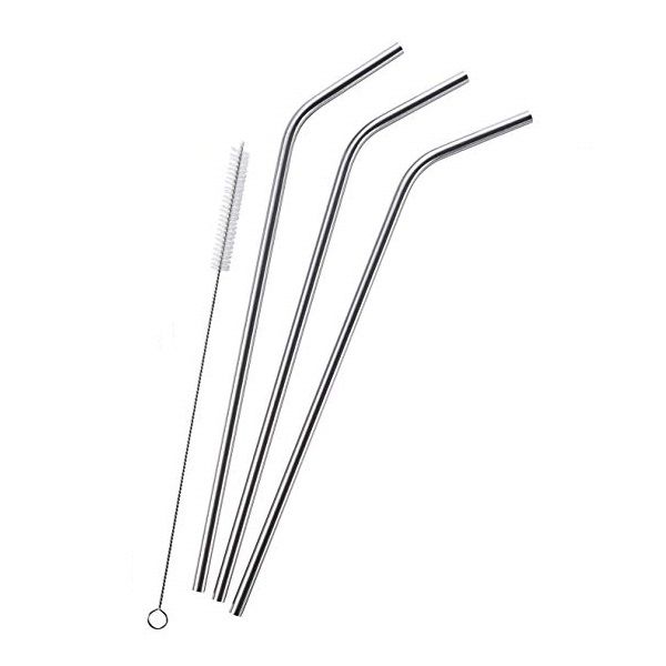 Lô 3 Ống Hút Inox Nghiêng Và 1 Cọ Vệ Sinh