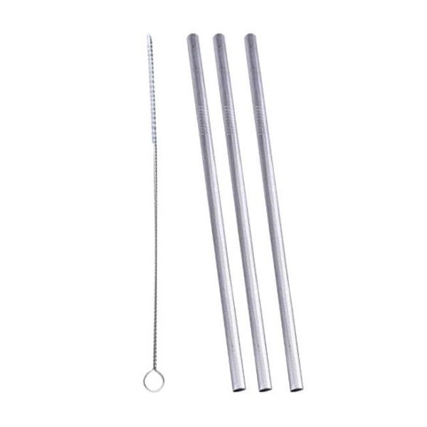Lô 3 Ống Hút Inox Thẳng Và 1 Cọ Vệ Sinh