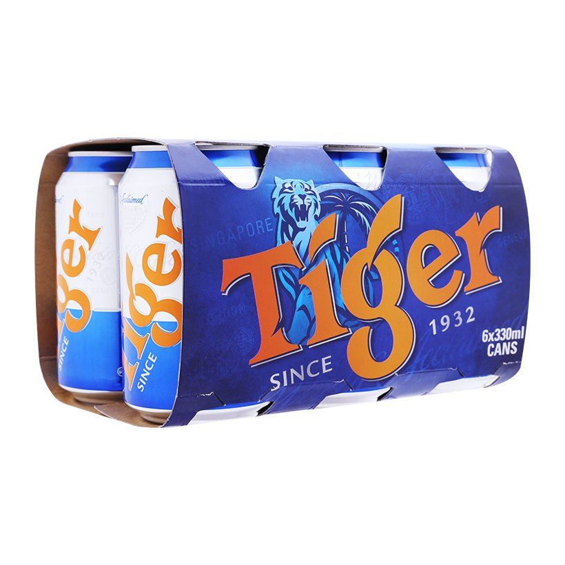 Lốc 6 Lon Bia Tiger 330ml