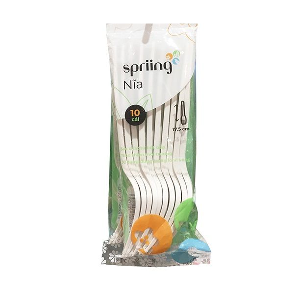 Lốc 10 Nĩa Nhựa Từ Bột Bắp Spriing