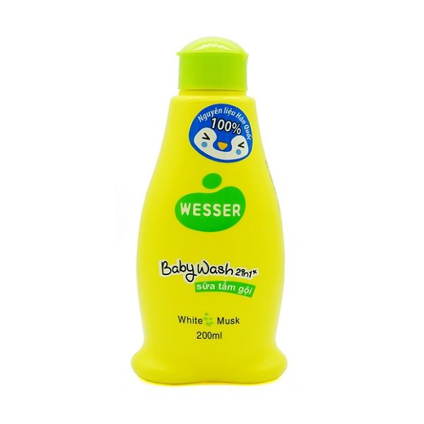 Sữa Tắm Gội Em Bé 2 Trong 1 Wesser Angel Hương Cỏ Xạ Hương 200ml Màu Xanh Lá