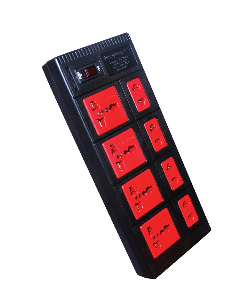 Ổ Cắm 8 Lỗ Dây 5 Mét Điện Quang ĐQ ESK 2BR 8ECO - Đen Đỏ