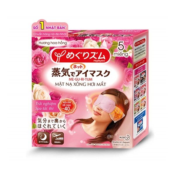 Mặt Nạ Xông Hơi Mắt MegRhythm Hương Hoa Hồng 5 Miếng/Hộp