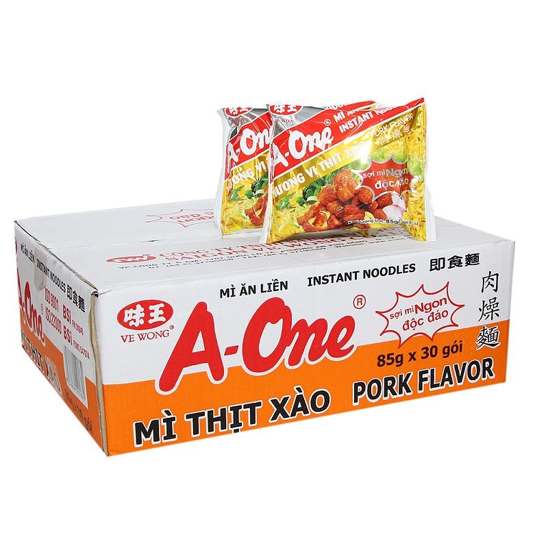 Thùng 30 Mì A-One Hương Vị Thịt Xào - Gói 85g