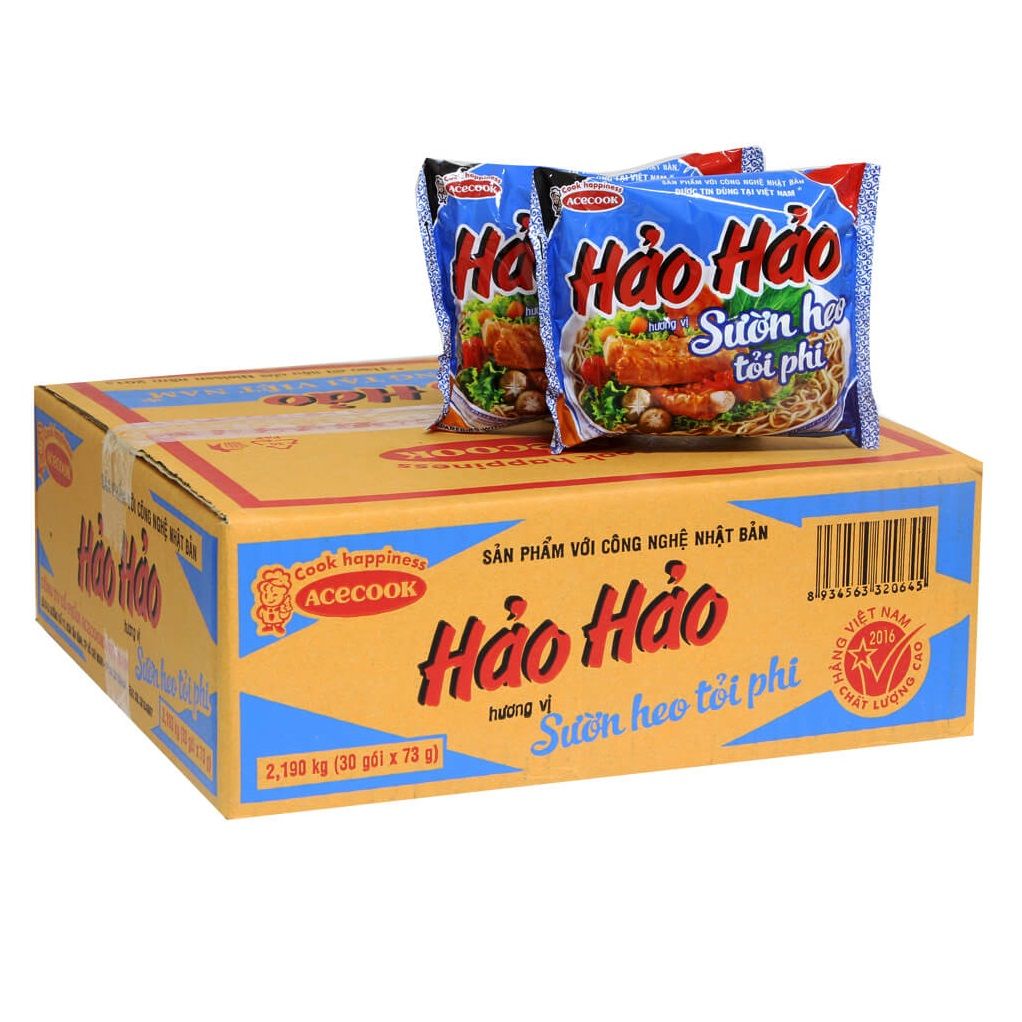 Thùng 30 Mì Hảo Hảo Sườn Heo Tỏi Phi 73G
