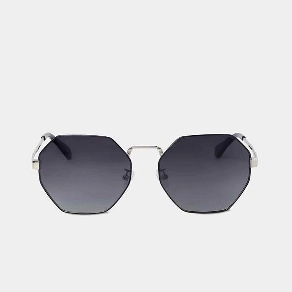 Mắt Kính Lục Giác Gọng Kim Loại Juno Màu Đen MK023 (Store 1001)
