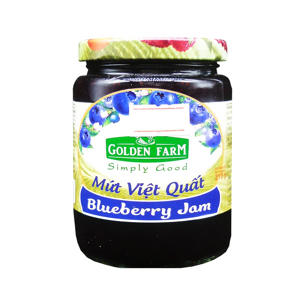 Mứt Việt Quất Jam Blueberry - Golden Farm (210g)