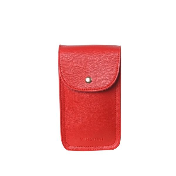 Túi Điện Thoại Nắp Tán Màu Đỏ Tươi (Da Rắn) Verchini TFV02 (Store 1001)