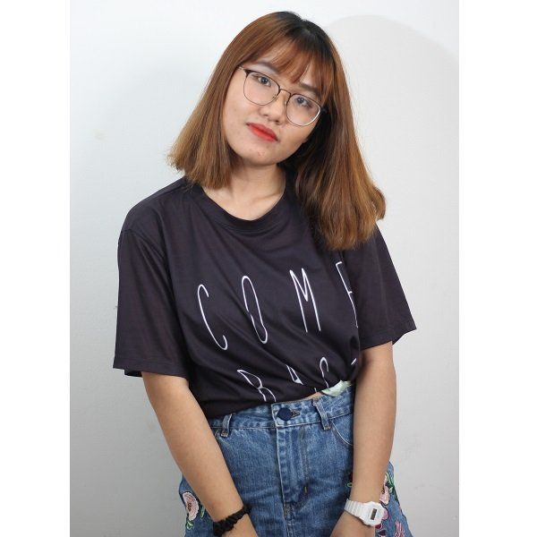 Áo Thun Nữ Ngắn Tay Màu Đen Giorno Mimosa 0520