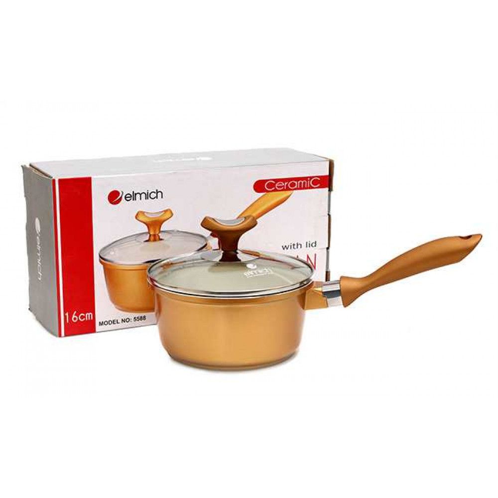 Nồi Bột Tráng Sứ Elmich 16cm Vàng