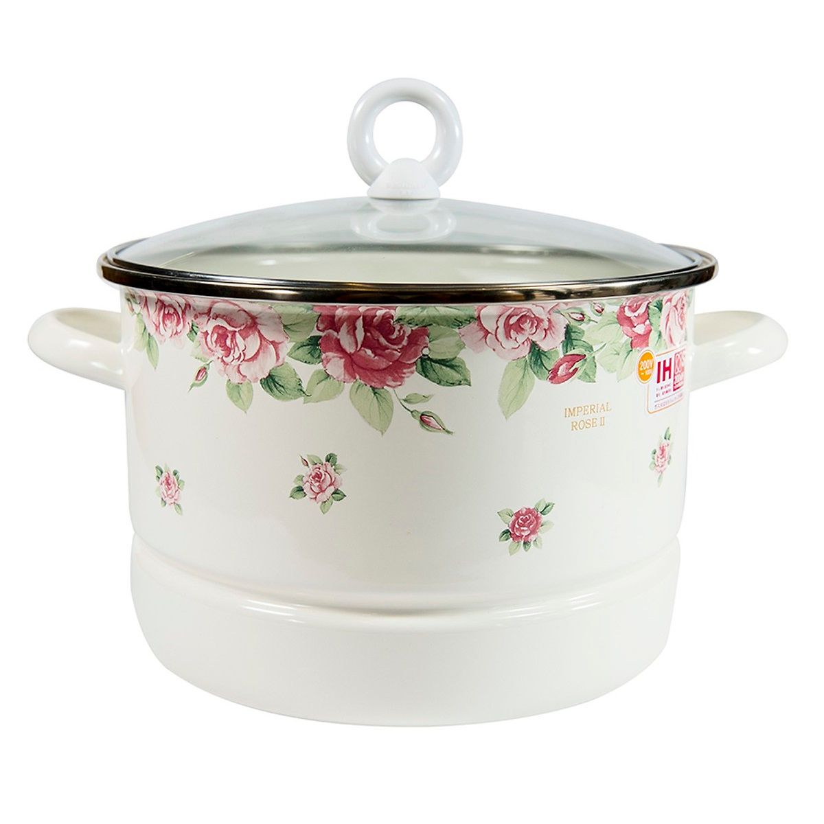 Nồi Tráng Men Hoa Văn Hoa Hồng Fujihoro IRV-24SM