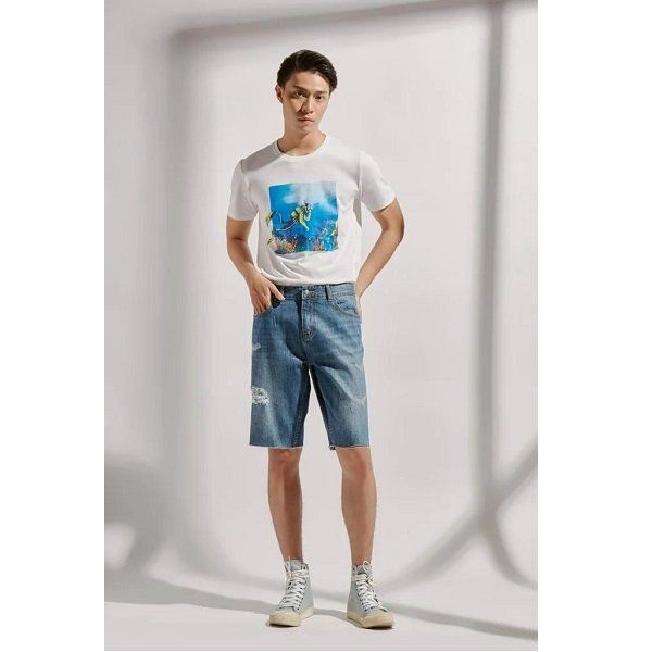 Quần Short Jeans Nam Rách Xanh Đậm Couple TX 3003 (Store 5703)
