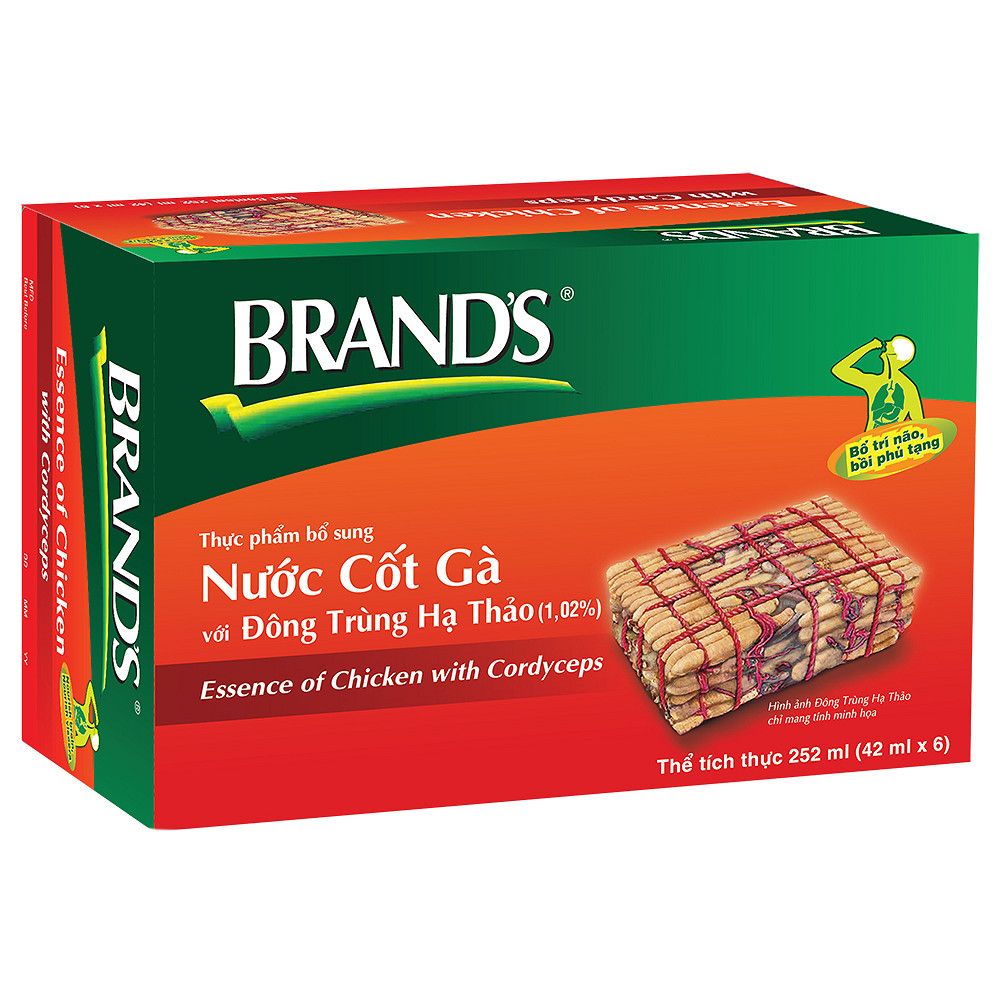 Nước Cốt Gà Brand's Đông Trùng Hạ Thảo - Hộp 6 Hũ x 42ml