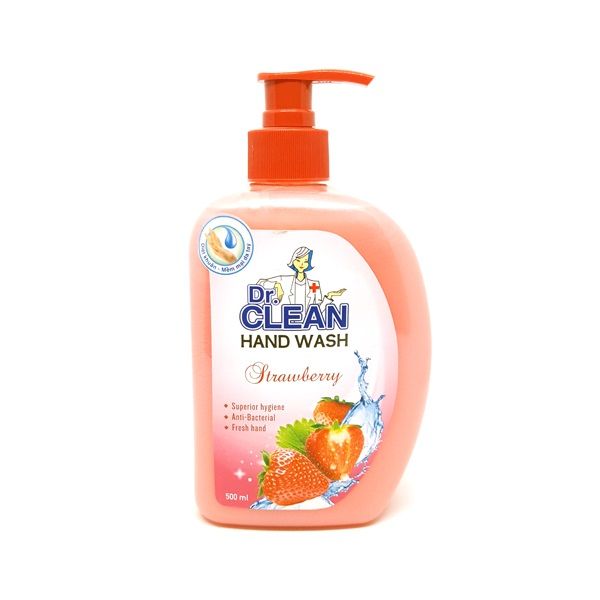 Nước Rửa Tay Dr. Clean Hương Dâu - Chai 500ml