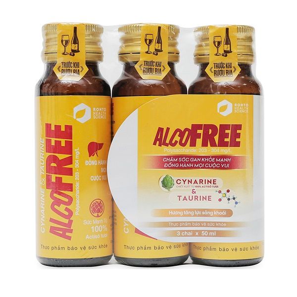 Nước Uống Giải Rượu Bia, Lợi Gan Alcofree - Lốc 3 Chai x 50ml
