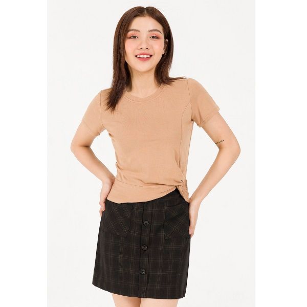 Chân Váy A 2 Túi Ốp Màu Đen Vien Tran O62R20Q002-C1411