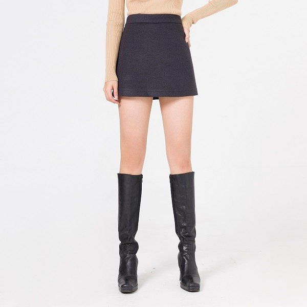 Quần Short Dạ Giả Váy Vien Tran Màu Chì