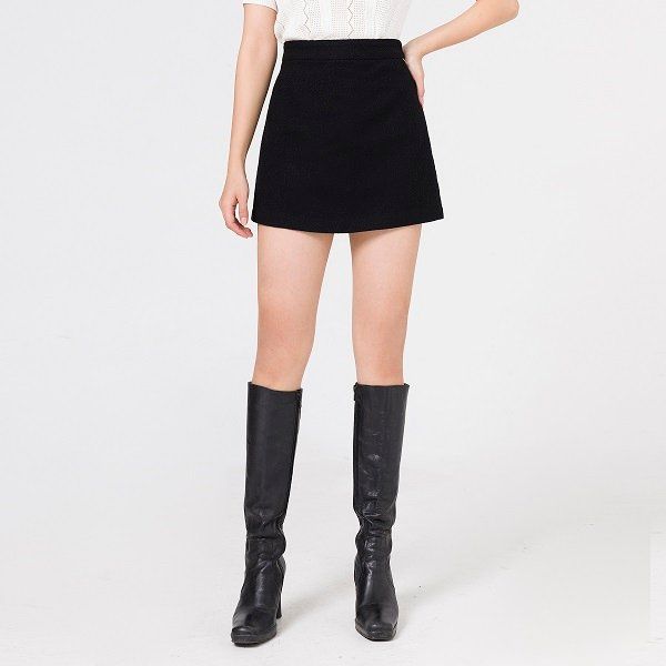 Quần Short Dạ Giả Váy Vien Tran Màu Đen