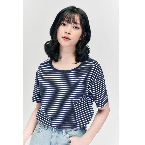 Áo Thun Sọc Nhỏ Trơn Đen Sọc Trắng Couple TX WTS 4061