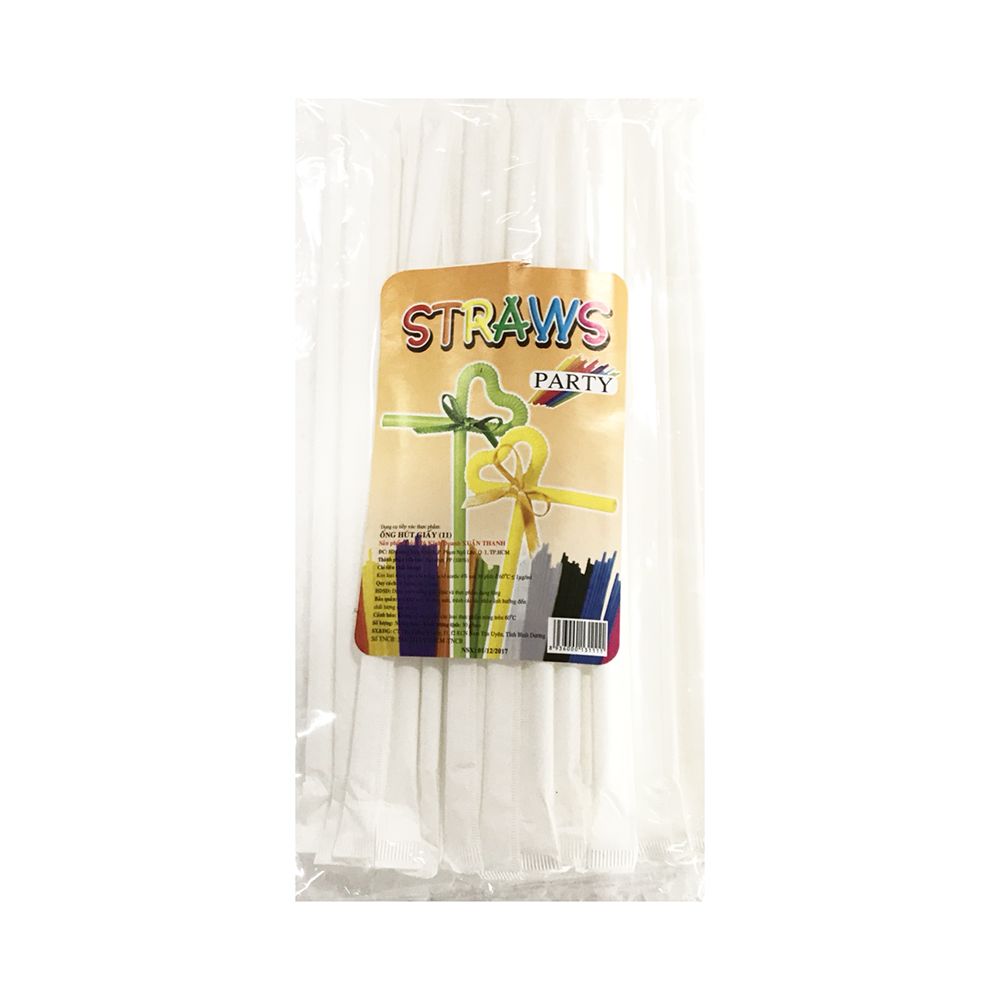 Ống Hút Giấy Straws Party (50 Ống/Gói)