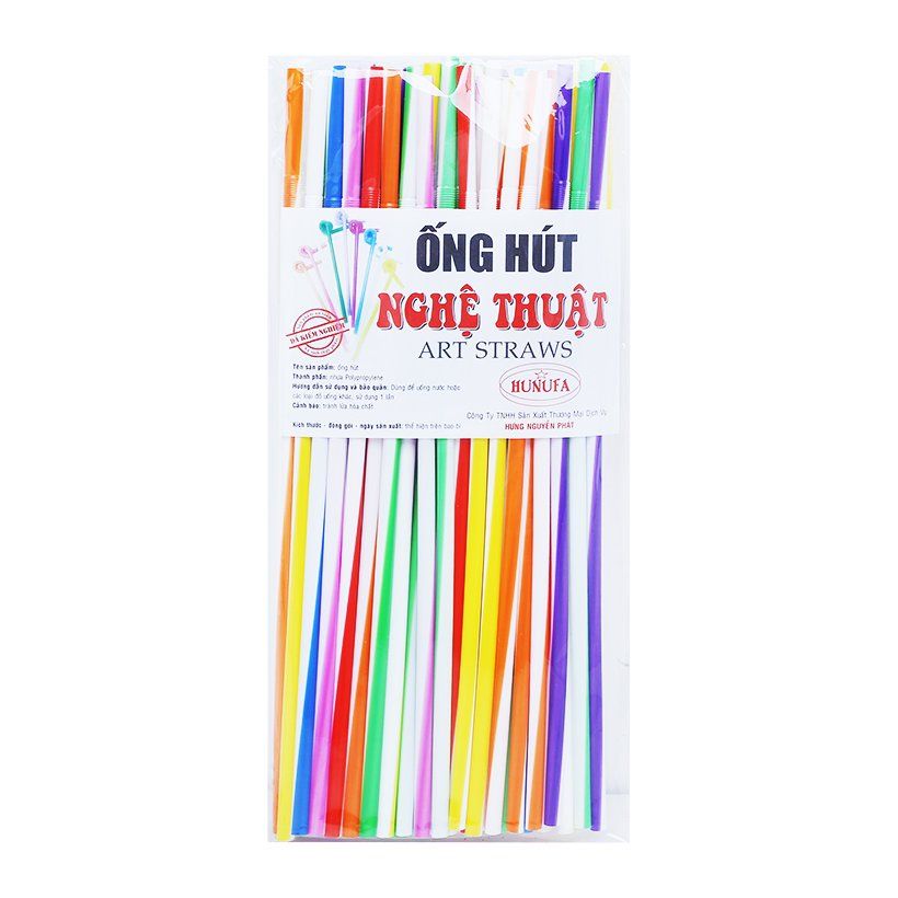 Ống Hút Nghệ Thuật Màu Hunufa - 50 Ống