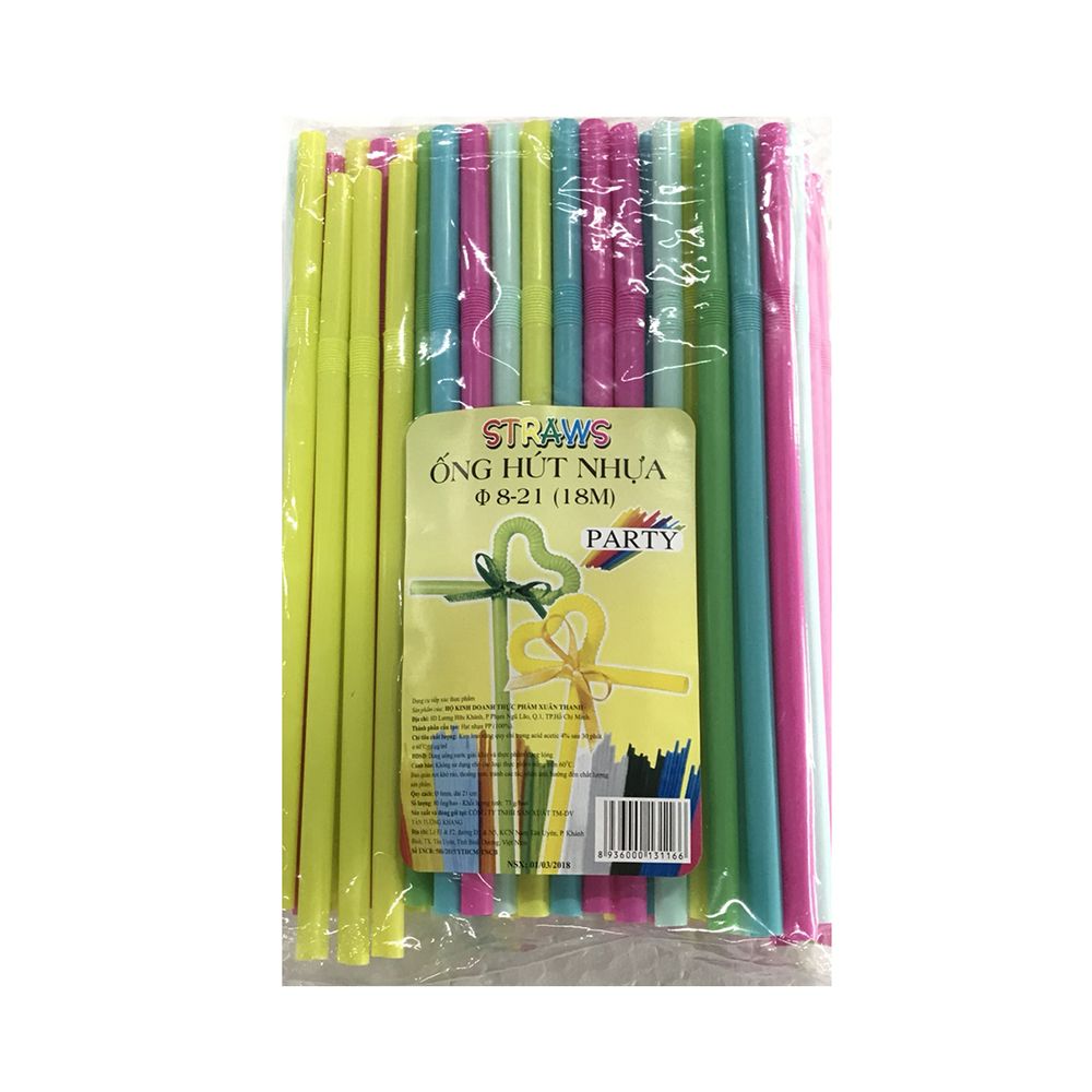 Ống Hút Màu Straws Party DK 8-21 (80 Ống/Gói)