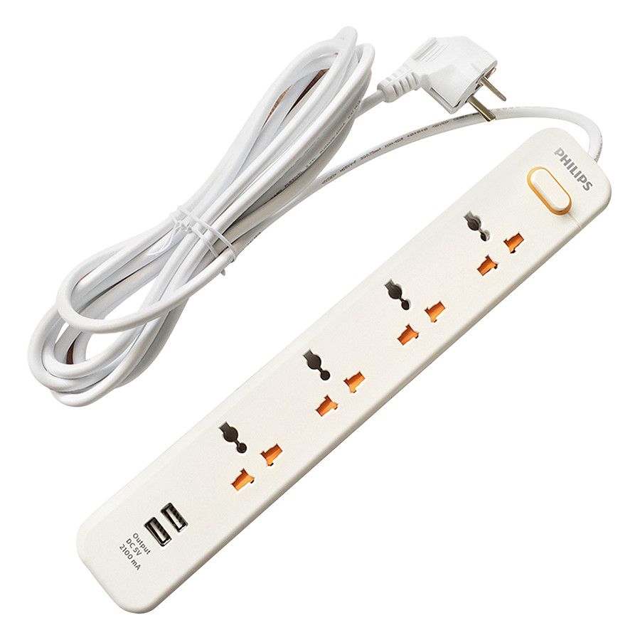 Ổ Cắm Điện Philips 2 Cổng Sạc Usb Spn6248Wb/74